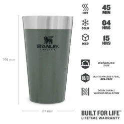 Stanley Adventure Stacking Vacuum Pint - Insulated Mug -Camping supply store stanley adventure stacking vacuum pint insulated mug detail 4